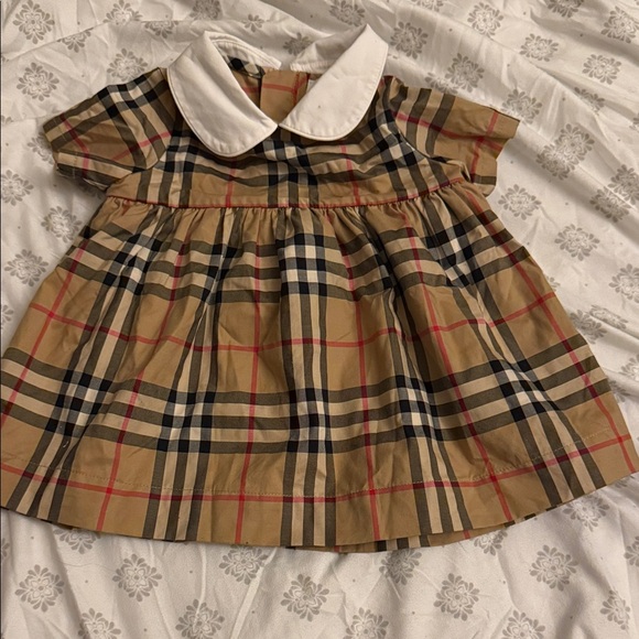 Burberry Kids Dress in Tan and Red Plaid